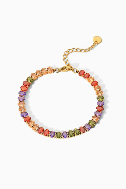 18K Gold Plated Multicolored Zircon Bracelet - Drazelle Store