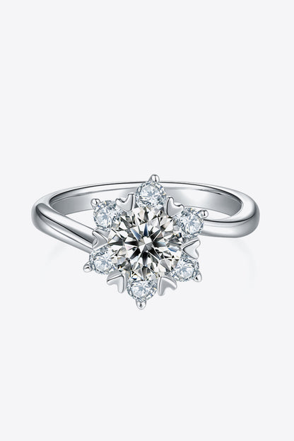 Adored 1 Carat Moissanite 925 Sterling Silver Cluster Ring - Drazelle Store