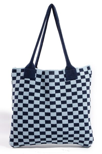 Fame Checkered Pattern Tote Bag - Drazelle Store