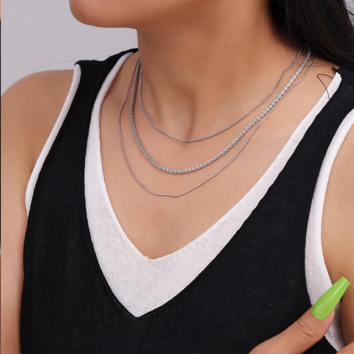 Titanium Steel Three-Layered Necklace - Drazelle Store