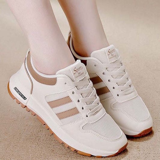 Lace Up Contrast Mesh Breathable Sneakers - Drazelle Store