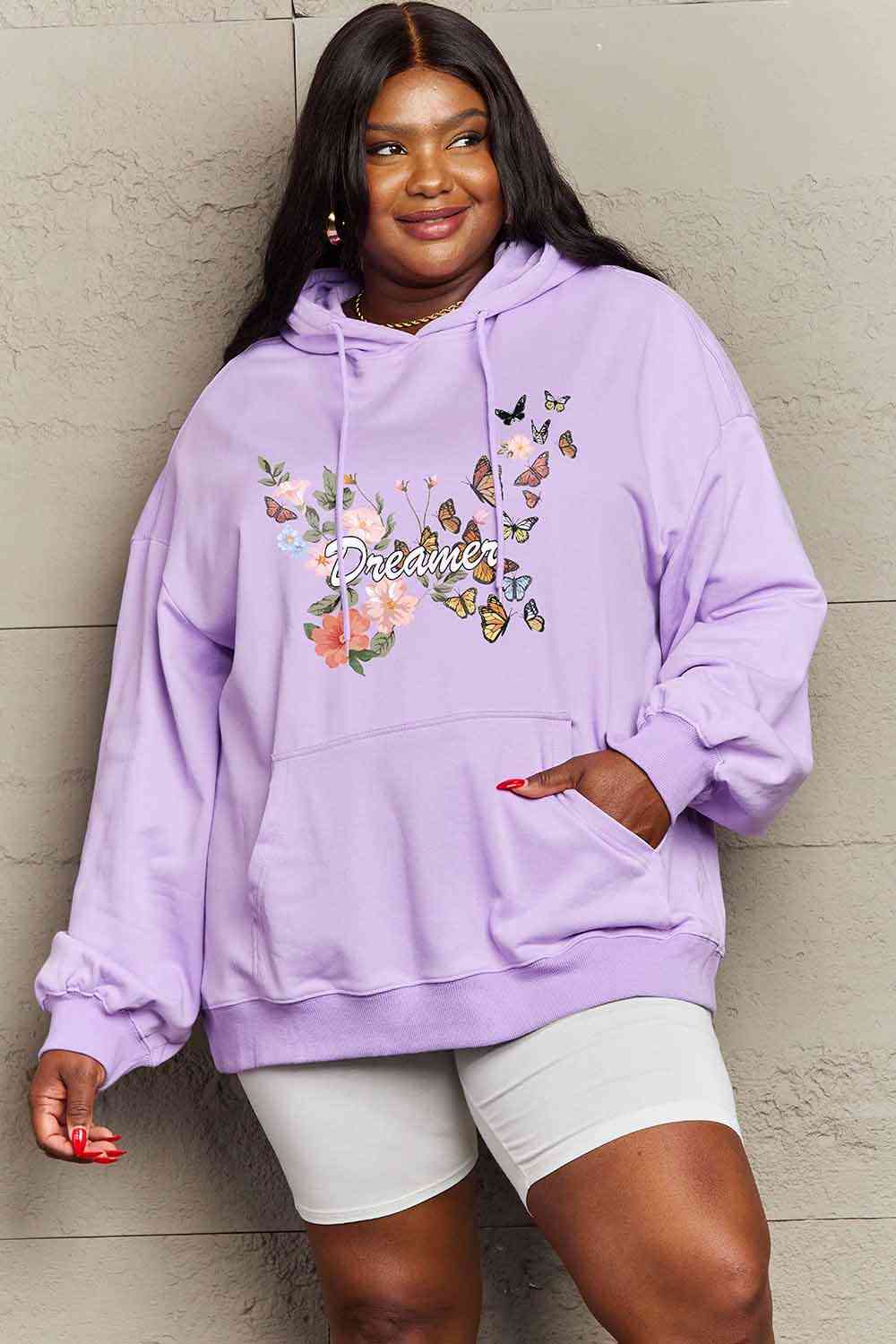 Simply Love Dropped Shoulder DREAMER Graphic Hoodie - Drazelle Store