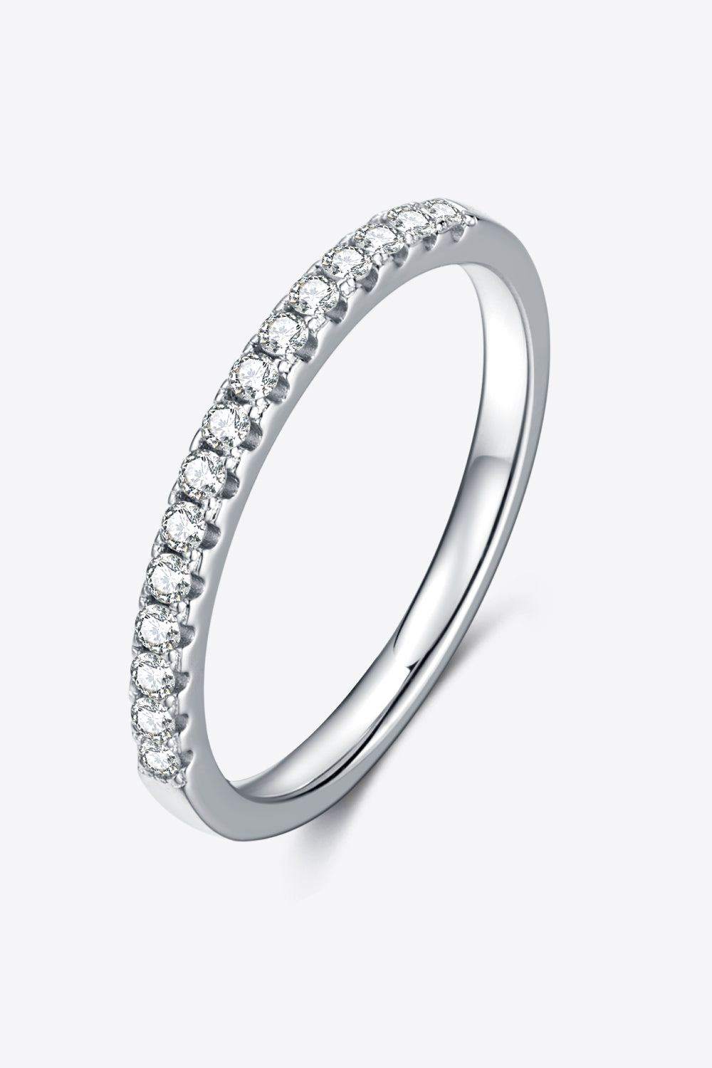 Moissanite Platinum-Plated Half-Eternity Ring - Drazelle Store