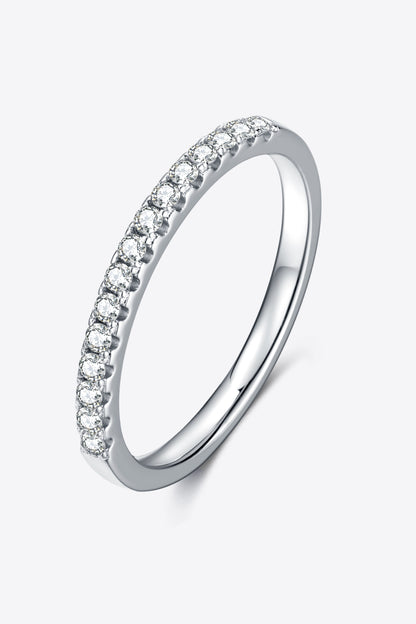 Moissanite Platinum-Plated Half-Eternity Ring - Drazelle Store