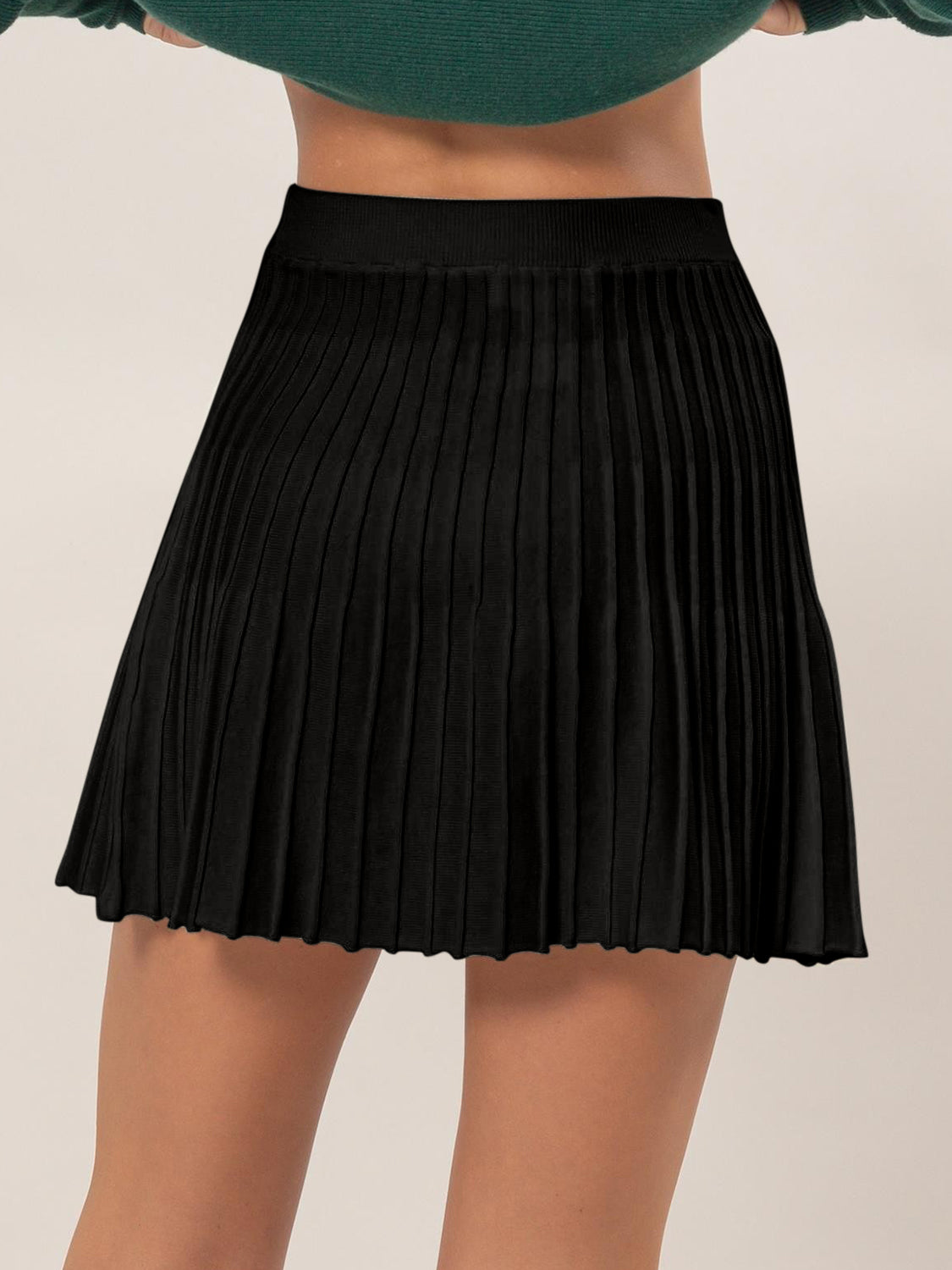 HYFVE High Waist Knit Pleated Flare Mini Skirt - Drazelle Store