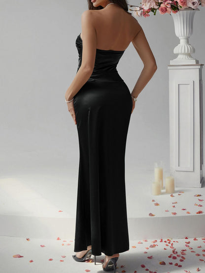 Devine Ruched Tube Maxi Dress