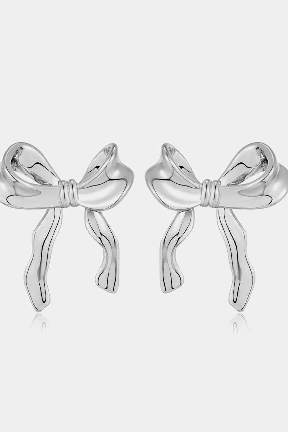 Brass Bow Stud Earrings -Drazelle Store