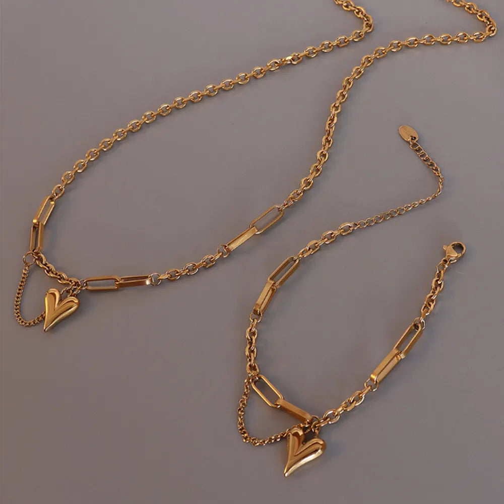 Titanium Steel Heart Pendant Necklace - Drazelle Store