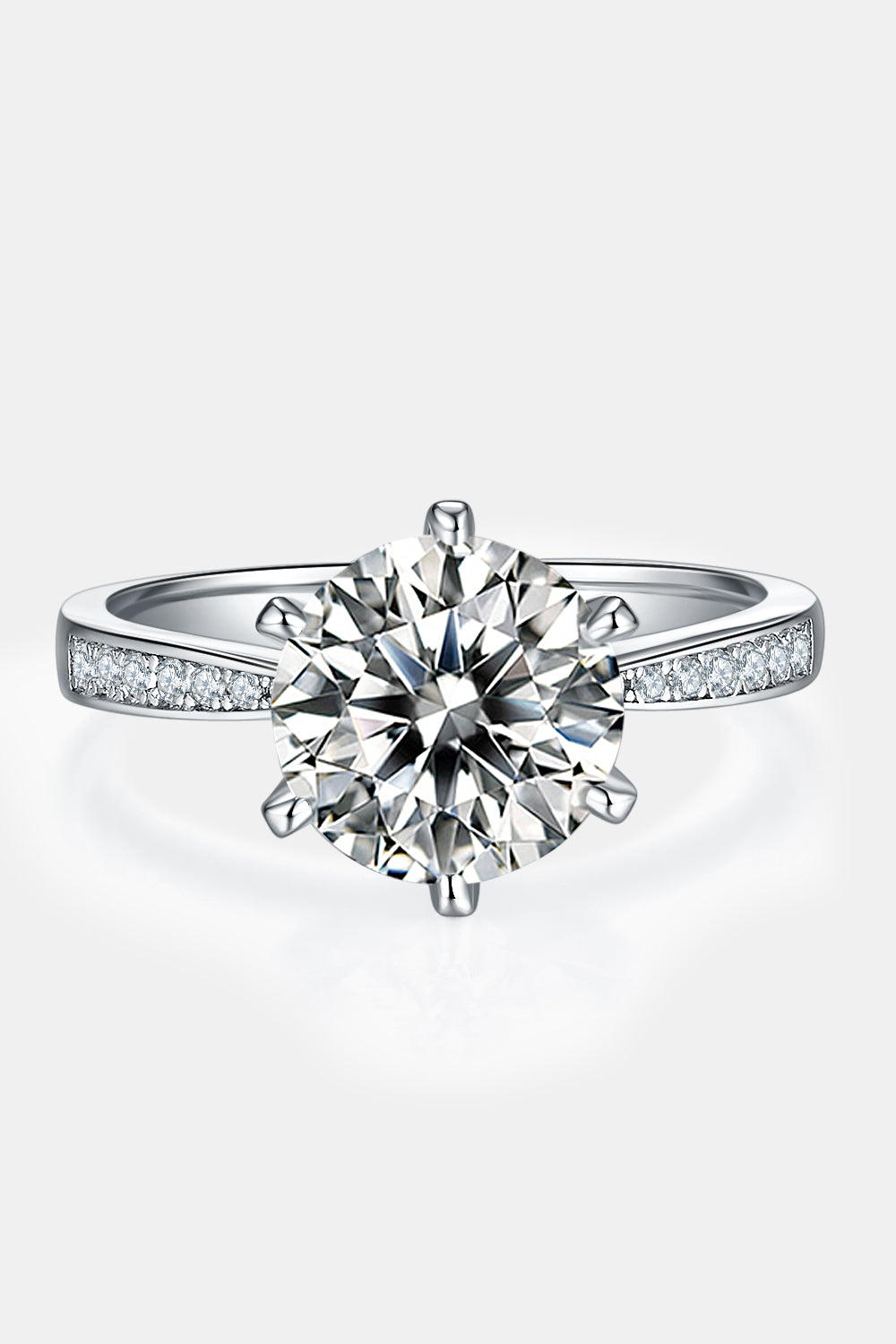 3 Carat Moissanite Side Stone Ring- Drazelle Store