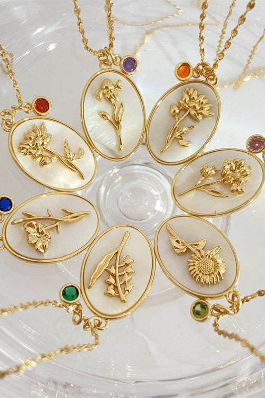 Flower Shell Pendant Copper Necklace - Drazelle Store