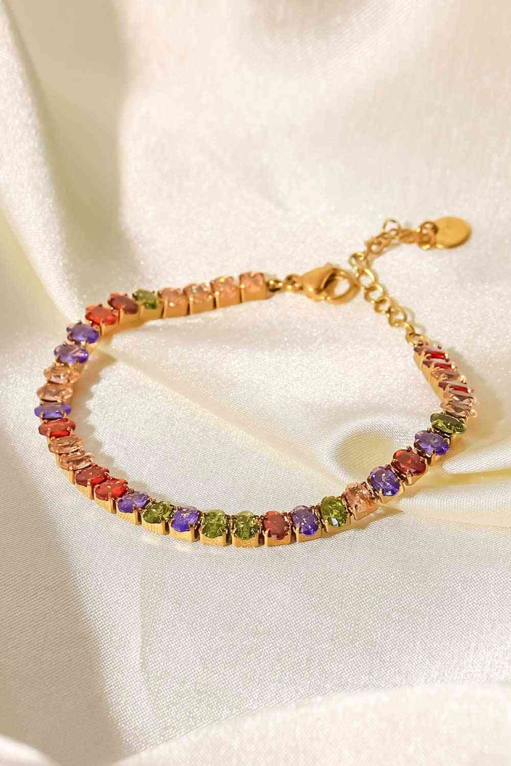 18K Gold Plated Multicolored Zircon Bracelet - Drazelle Store