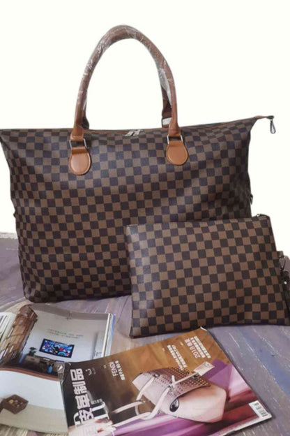 Checkered Two-Piece Bag Set - Drazelle Store