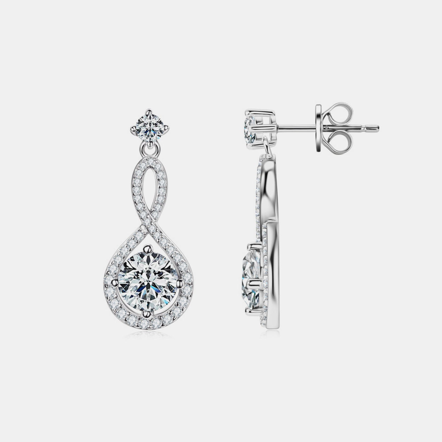 1.2 Carat 925 Sterling Silver Moissanite Flower Earrings - Drazelle Store 