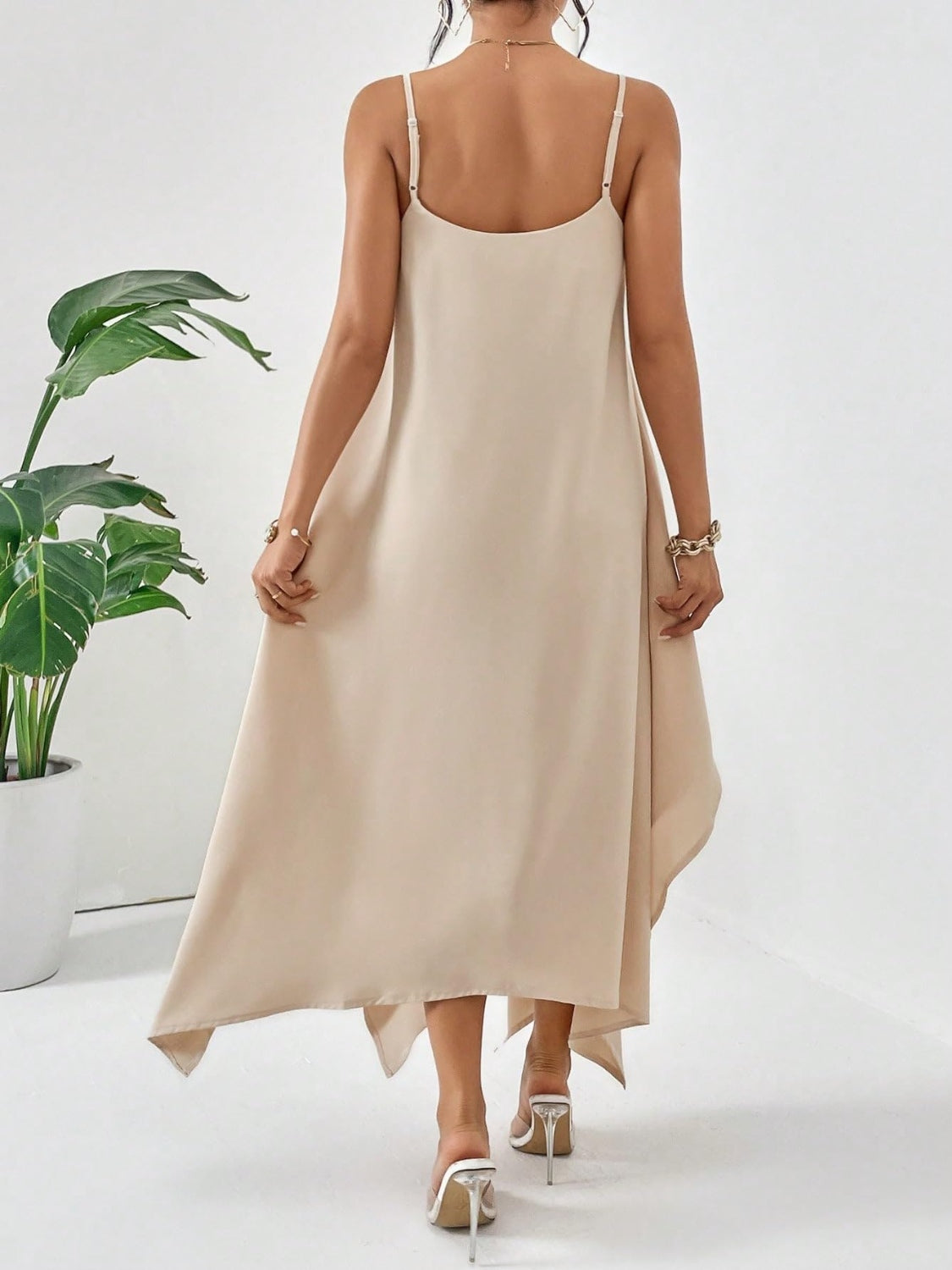 Scoop Neck Midi Cami Dress - Drazelle Store