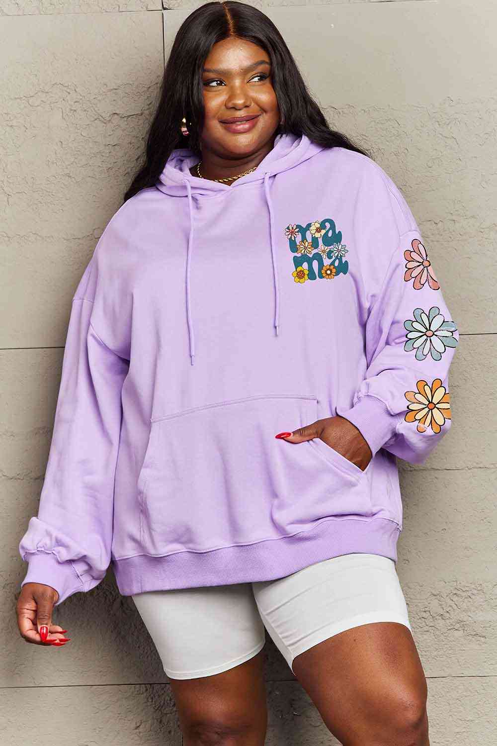 Simply Love Full Size MAMA Graphic Dropped Shoulder Hoodie - Drazelle Store