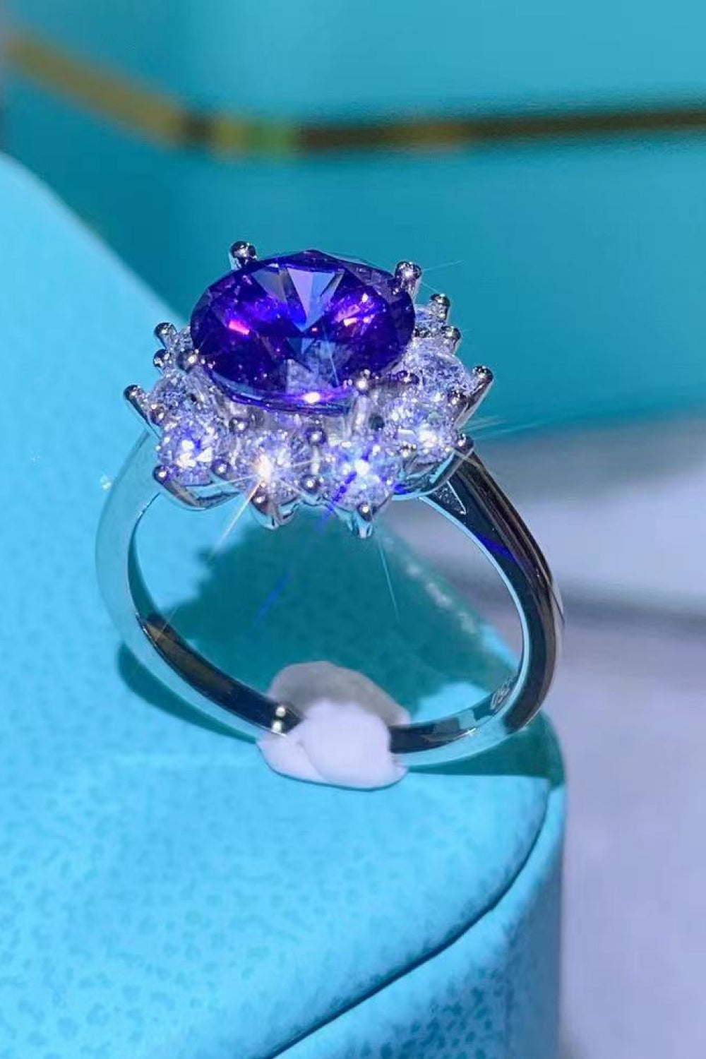  2 Carat Moissanite Lilac Platinum-Plated Ring - Drazelle Store