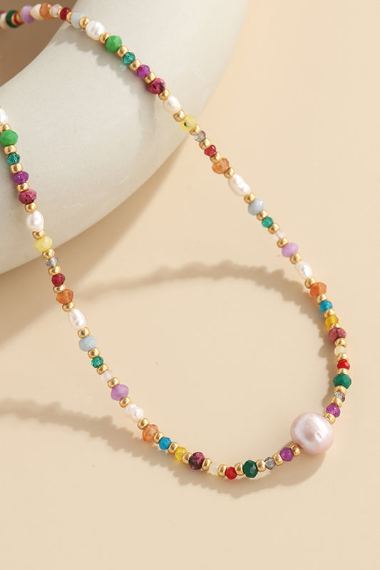 Multicolored Bead Necklace - Drazelle Store