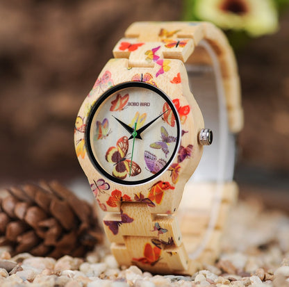 Butterfly Print Quartz Wristwatch - Drazelle Store