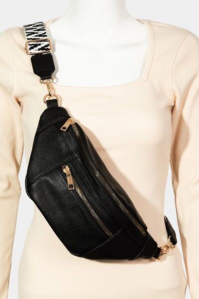 Fame PU Leather Crossbody Bag with Removable Strap - Drazelle Store