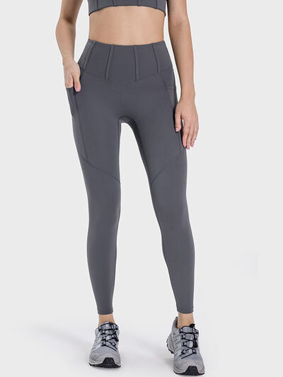 Millennia Pocketed High Waist Active Leggings - Drazelle Store