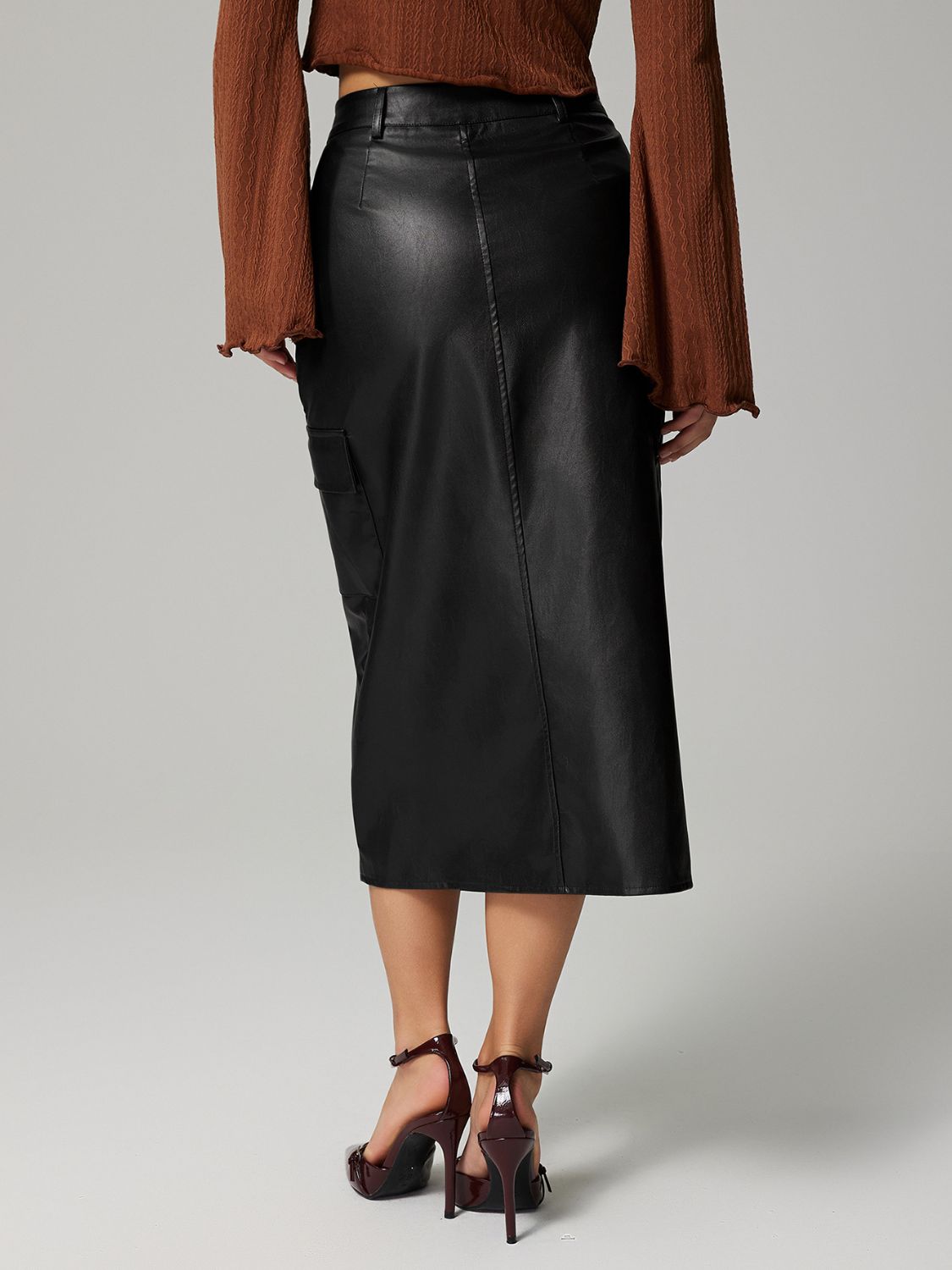 Slit Midi Skirt with Pockets - Drazelle Store