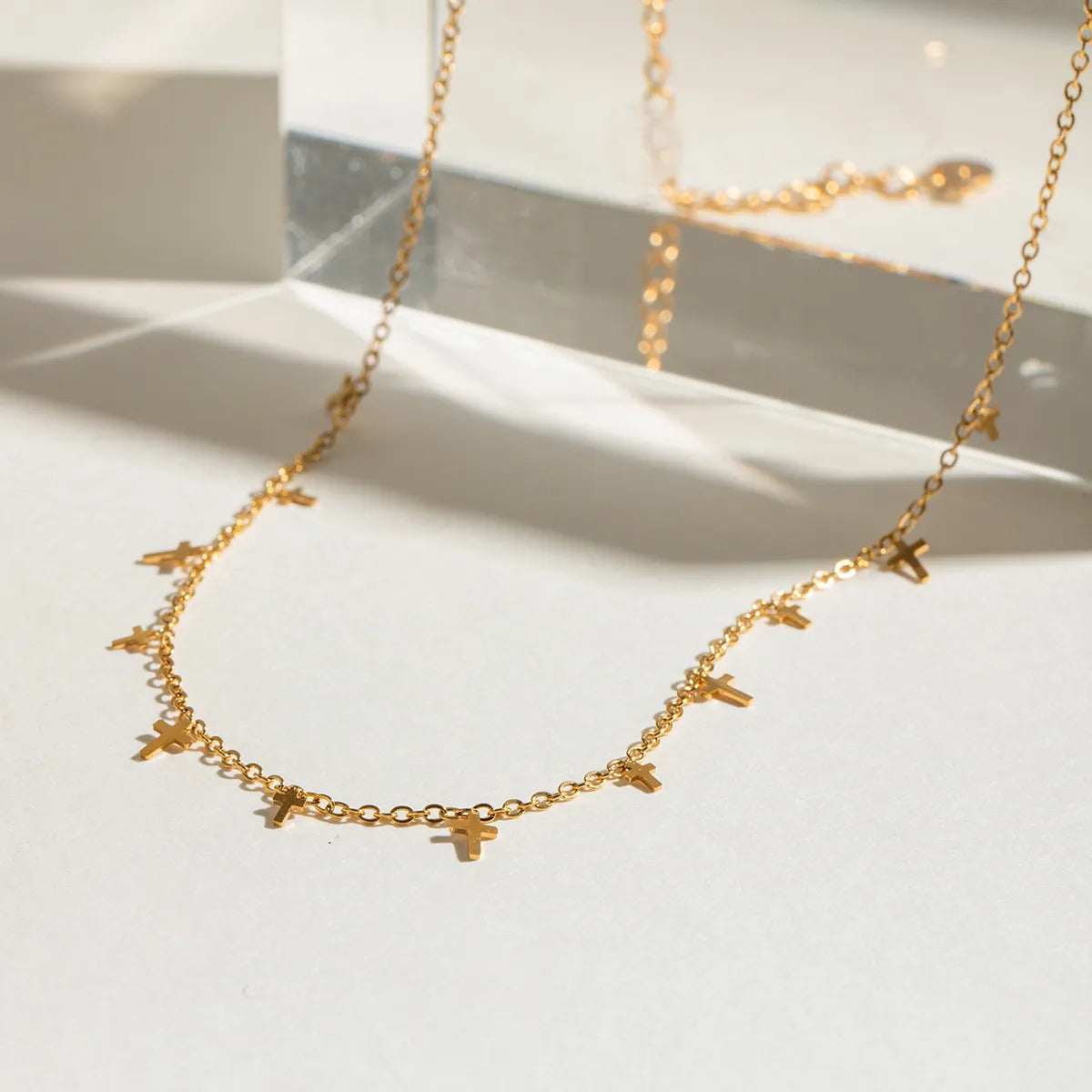 18K Gold-Plated Cross Necklace - Drazelle Store