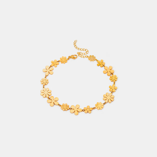 Gold-Plated Flower Bracelet - Drazelle Sore