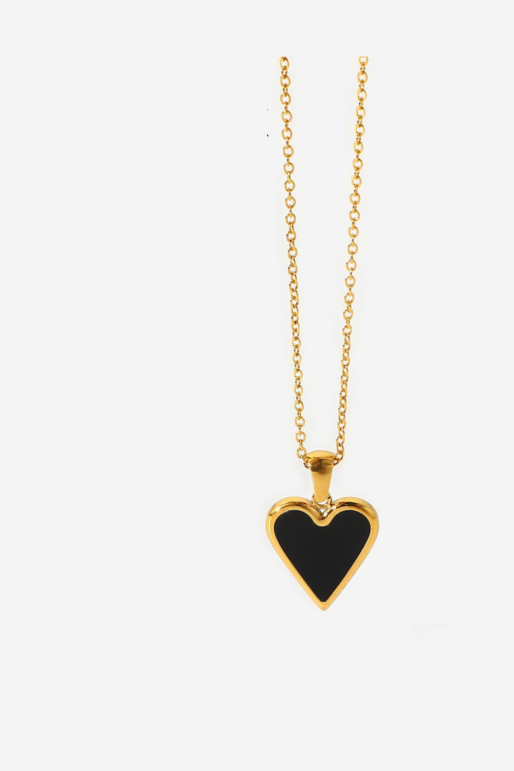 Bordered Heart Chain Necklace - Drazelle Store