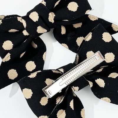 2-Piece Polka Dot Bow Hair Clip - Drazelle Store