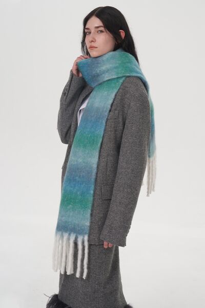 Fringe Gradient Thermal Scarf - Drazelle Store