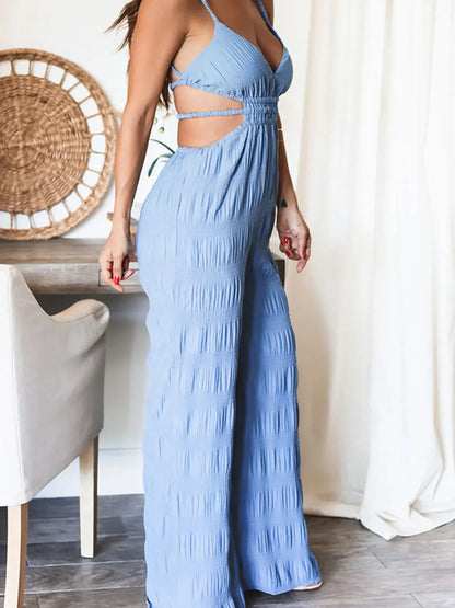 Cut-Out Wide Leg Jumpsuit - Drazelle Store