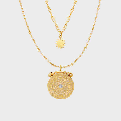 Stainless Steel Double-Layered Necklace - Drazelle Store