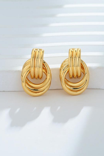 Gold-Plated Knotted Stud Earrings  -Drazelle Store