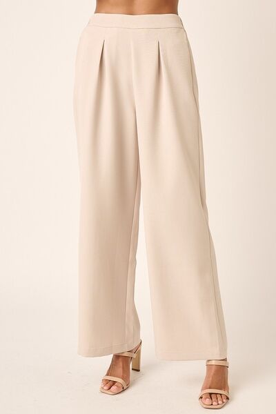 Mittoshop Inverted Pleat Detail Wide Leg Pants - Drazelle Store