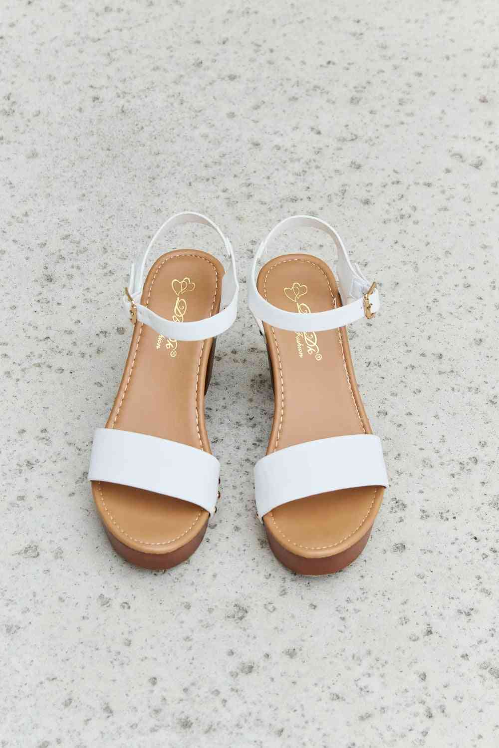 DDK Time After Time Wooden Platform Strap Heels - Drazelle Store