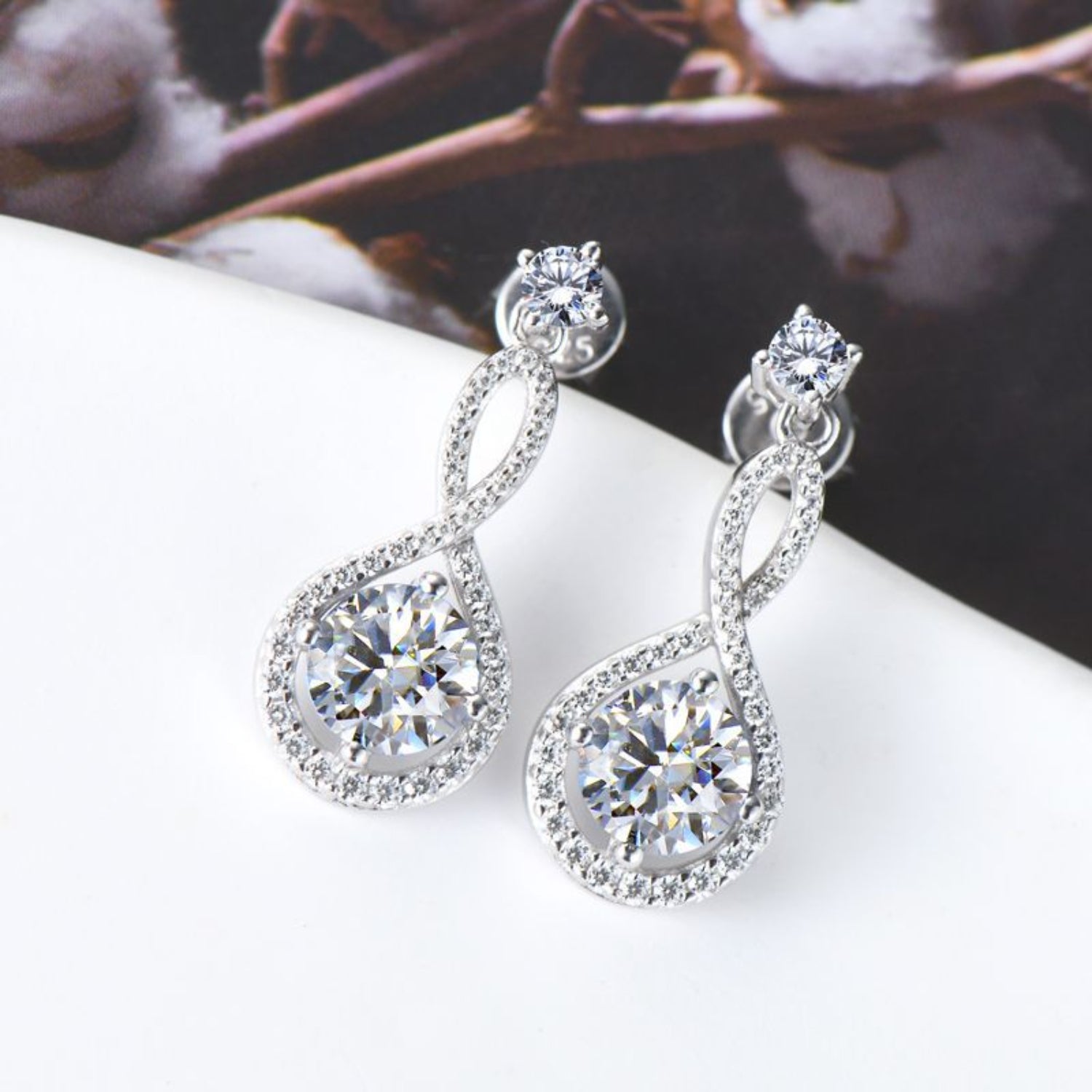 1.2 Carat 925 Sterling Silver Moissanite Flower Earrings - Drazelle Store 