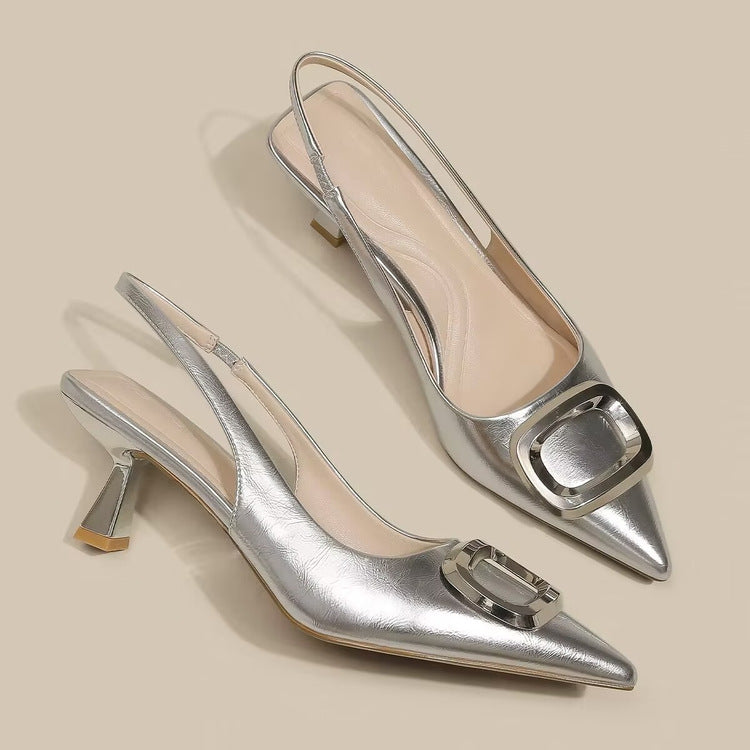 Slingback Pointed Toe Pumps - Drazelle Store