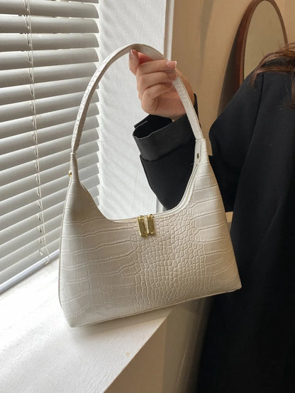 Crocodile Grain Shoulder Bag -Drazelle Store
