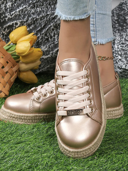 Round Toe Platform Sneakers - Drazelle Store