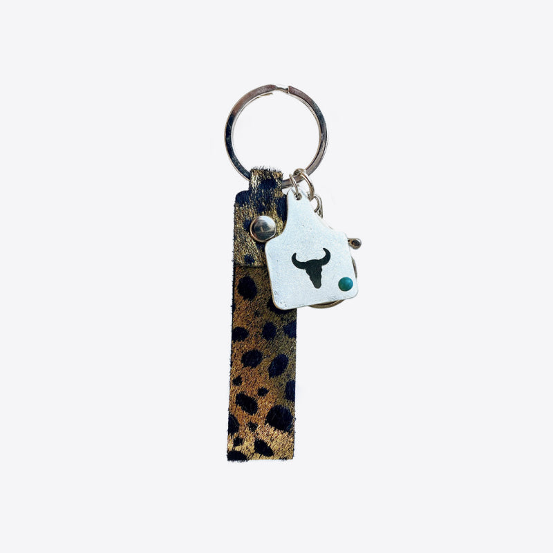 Genuine Leather Alloy Keychain - Drazelle Store