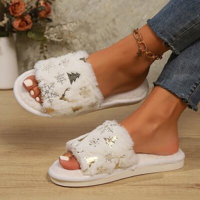 Snowflakes Open Toe Slippers - Drazelle Store