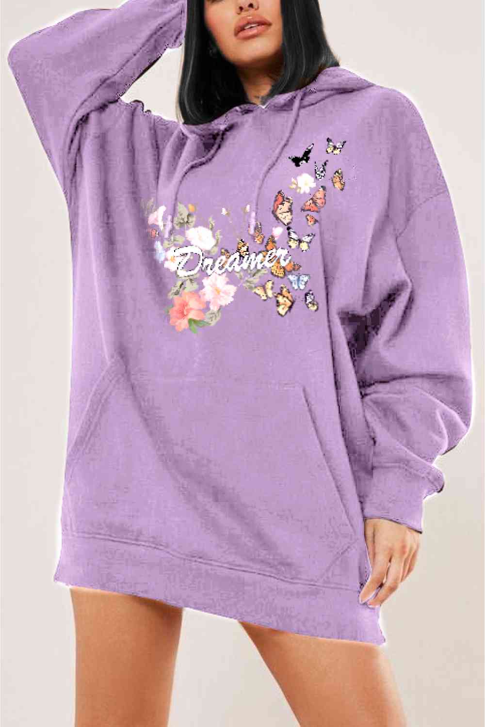 Simply Love Dropped Shoulder DREAMER Graphic Hoodie - Drazelle Store