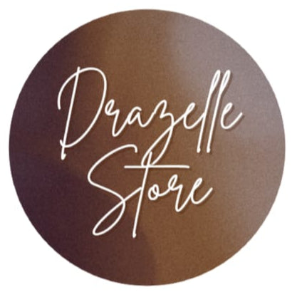 Round logo with 'Drazelle Store' text on a brown background