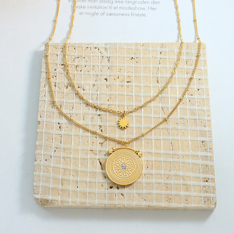 Stainless Steel Double-Layered Necklace - Drazelle Store
