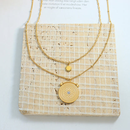 Stainless Steel Double-Layered Necklace - Drazelle Store