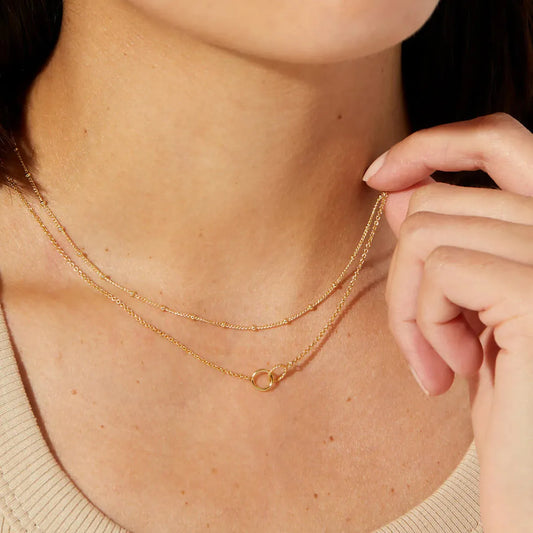 18K Gold-Plated Layered Necklace with Knot Detail - Drazelle Store