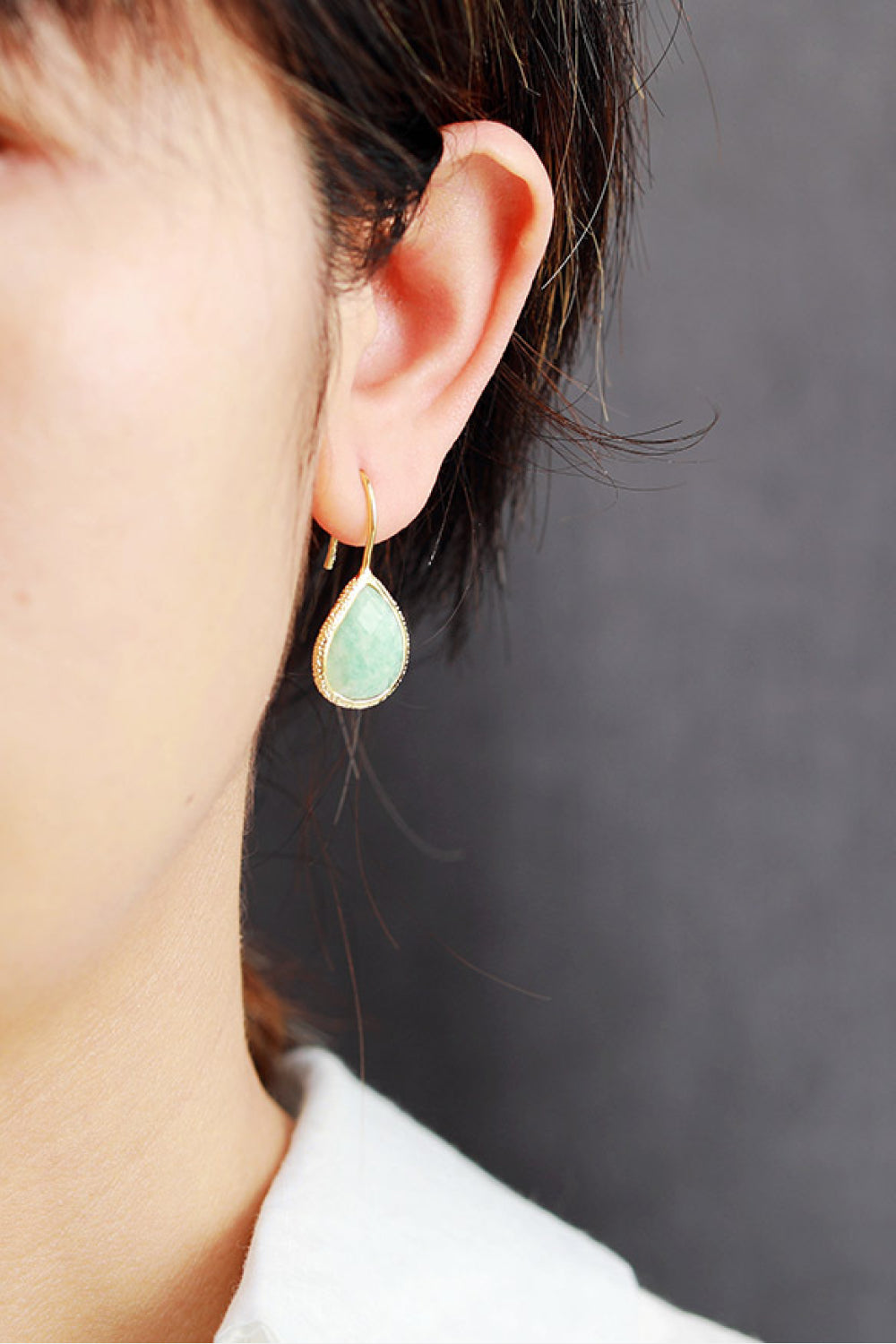 Handmade Natural Stone Teardrop Earrings -Drazelle Store