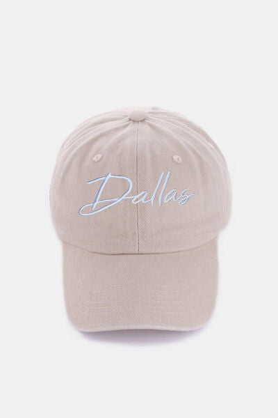 Zenana Washed DALLAS Embroidered Baseball Cap - Drazelle Store