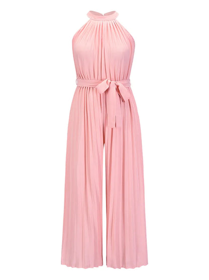 Cutout Tied Pleated Sleeveless Jumpsuit - Drazelle Store