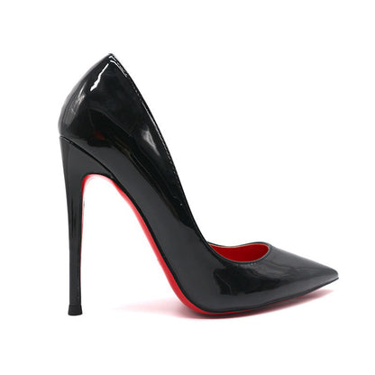 Black With Red Background High Women's Stiletto Pumps - Drazelle Store